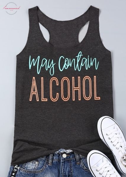 women tank fashion may contain alcohol print hollow out tank dark grey ladies vest femme harajuku korean running sleeveless t shirt, White
women tank fashion may contain alcohol print hollow out tank dark grey ladies vest femme harajuku korean running sleeveless t shirt, White