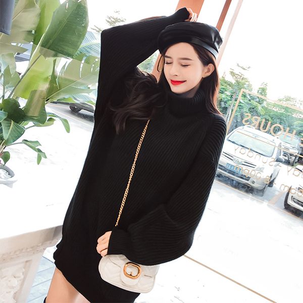 women's turtleneck knitted sweater dress autumn batwing sleeve solid pullover female spring loose knitting sweaters dresses lady, White;black
women's turtleneck knitted sweater dress autumn batwing sleeve solid pullover female spring loose knitting sweaters dresses lady, White;black