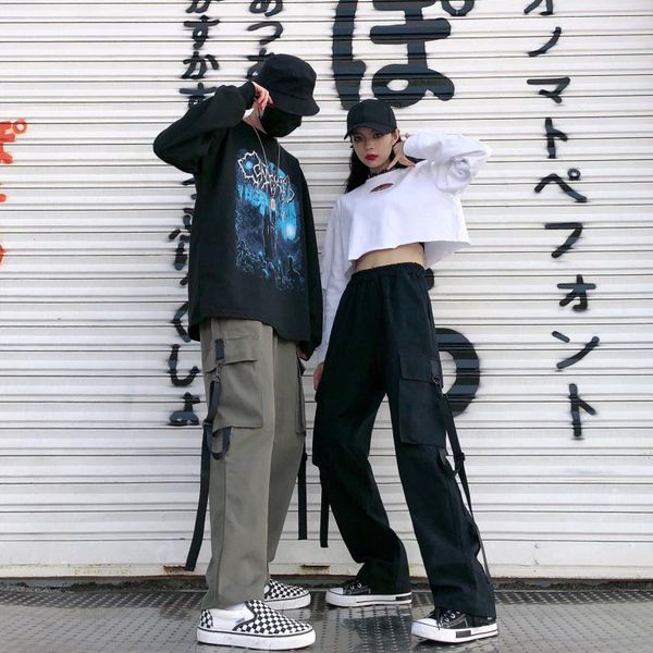 black harajuku cargo pants women loose high waist pantalon bomber femme street pants womens high street joggers sweatpants, Black;white
black harajuku cargo pants women loose high waist pantalon bomber femme street pants womens high street joggers sweatpants, Black;white