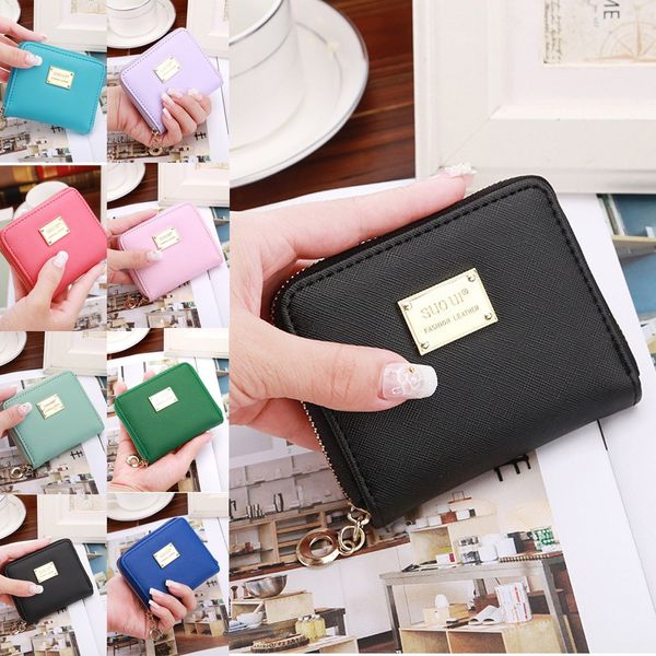 women's mini coin purse candy color multi-card zipper short hand-held wallet card holder monederos para mujer monedas, Red;black
women's mini coin purse candy color multi-card zipper short hand-held wallet card holder monederos para mujer monedas, Red;black