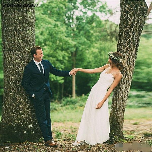 2020 simple country chiffon wedding dresses spaghetti straps ankle length lace applique boho beach wedding gown vestido de novia, White
2020 simple country chiffon wedding dresses spaghetti straps ankle length lace applique boho beach wedding gown vestido de novia, White