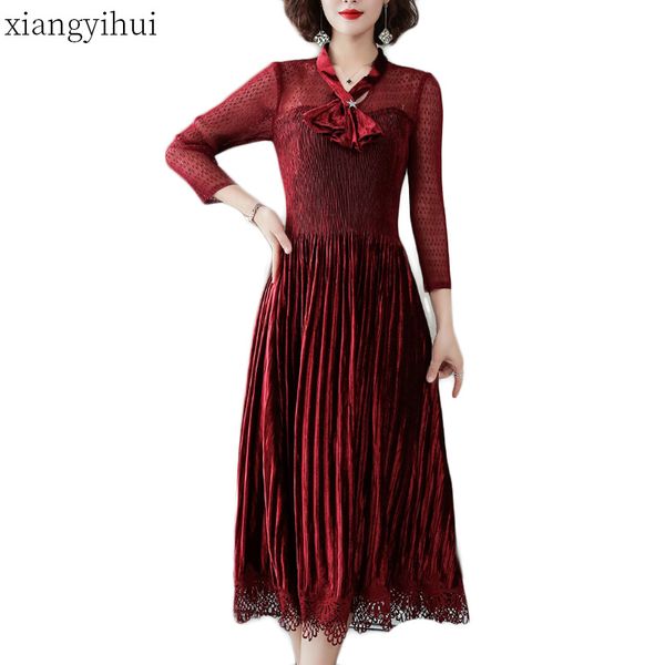 2019 autumn velvet dress women ladies elegant fashion warm dress mesh patchwork 3/4 sleeve bowknot red office wear, Black;gray
2019 autumn velvet dress women ladies elegant fashion warm dress mesh patchwork 3/4 sleeve bowknot red office wear, Black;gray
