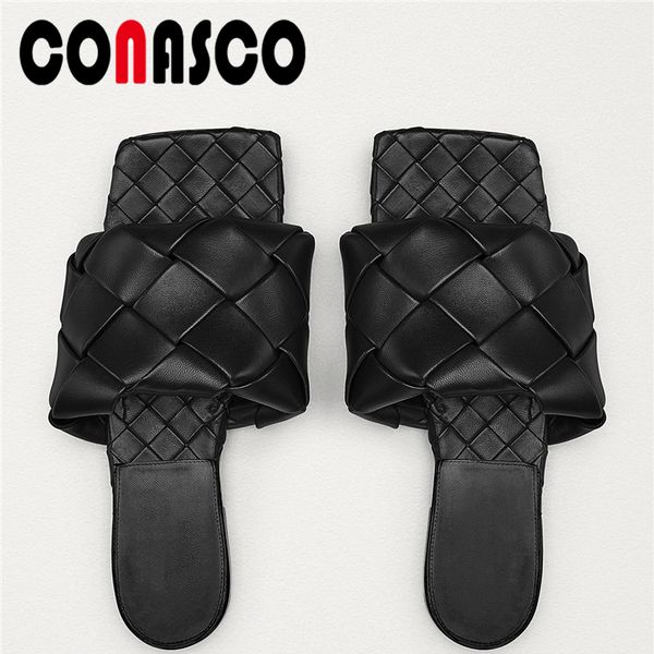 conasco women sandals casual peep toe slippers cross-tied woven women flats summer fashion concise flats with beach shoes woman, Black
conasco women sandals casual peep toe slippers cross-tied woven women flats summer fashion concise flats with beach shoes woman, Black