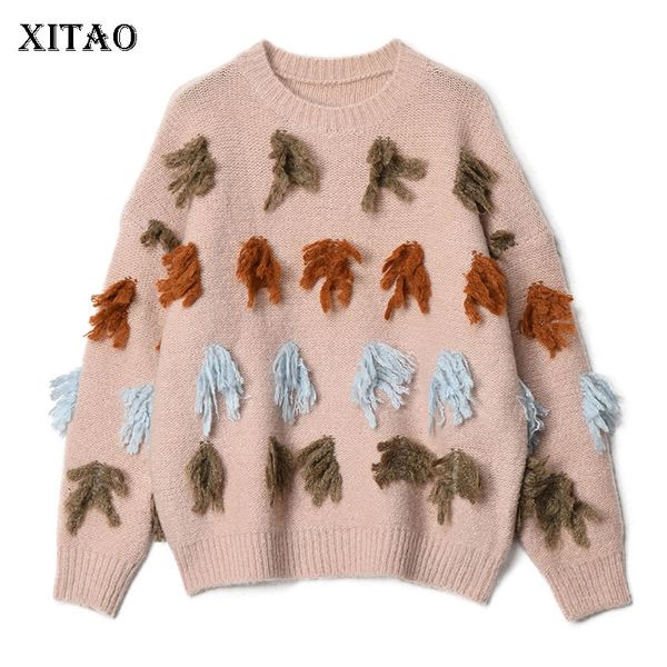 xitao knitted tassel sweater korea fashion new 2019 autumn pullover elegant small fresh patchwork minority loose sweater zll4344, White;black
xitao knitted tassel sweater korea fashion new 2019 autumn pullover elegant small fresh patchwork minority loose sweater zll4344, White;black