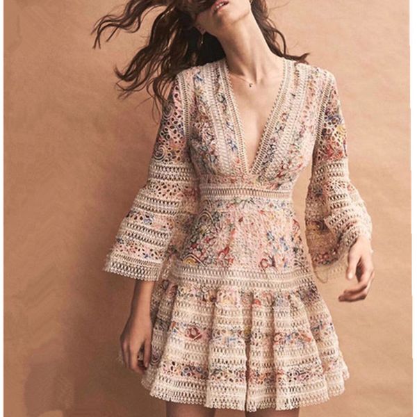 Smthma elf portrait 2019 new arrive embroidery lace v neck dre flare leeve runway chic dre 322
Smthma elf portrait 2019 new arrive embroidery lace v neck dre flare leeve runway chic dre 322
