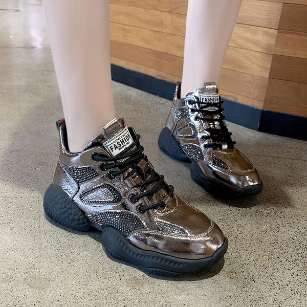 high-sneakers female 2019 autumn new patent leather drilling casual shoes lace fashion  wild shoes ins tide, Black
high-sneakers female 2019 autumn new patent leather drilling casual shoes lace fashion  wild shoes ins tide, Black