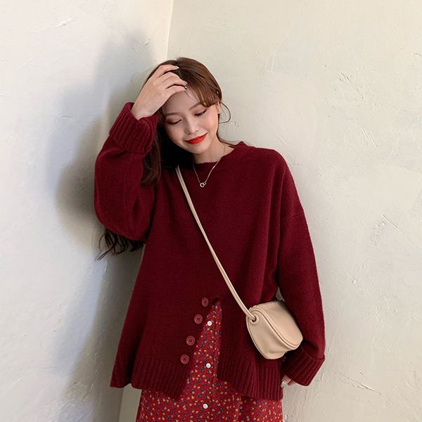 knitted red sweaters casual style women's clothing pullover ladies loose autumn winter korean clothes oversize fashion brand, White;black
knitted red sweaters casual style women's clothing pullover ladies loose autumn winter korean clothes oversize fashion brand, White;black