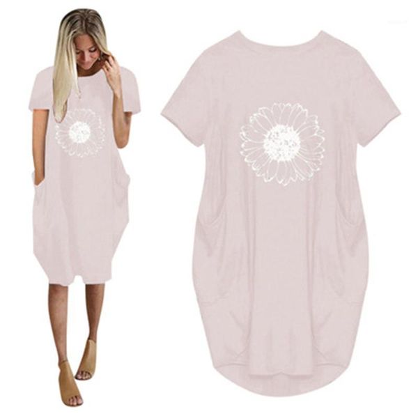 new short sleeve print loose dress female round neck long section plus size dress fashion casual women new dress summer, Black;gray
new short sleeve print loose dress female round neck long section plus size dress fashion casual women new dress summer, Black;gray