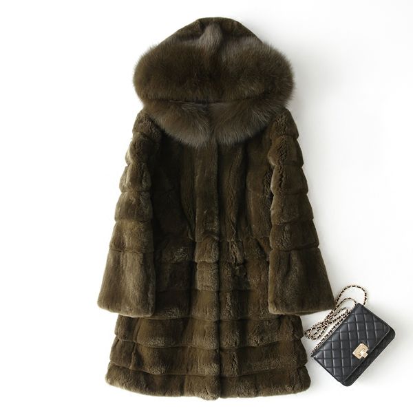 large fur collar hooded fashion natural rex fur coats outerwear women wave cut warm winter real leather jackets, Black
large fur collar hooded fashion natural rex fur coats outerwear women wave cut warm winter real leather jackets, Black