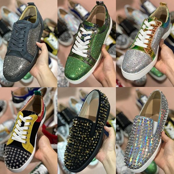 men's flat red bottom trainers seavaste 2 orlato shoes junior spikes and strass real leather sneaker women party shoes with box, Black
men's flat red bottom trainers seavaste 2 orlato shoes junior spikes and strass real leather sneaker women party shoes with box, Black