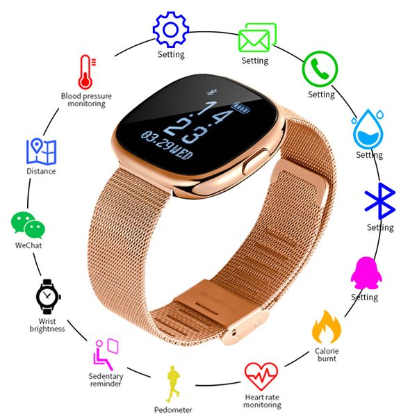 new smart bracelet heart rate monitor sleep tracking pedometer fitness watch women men sport smartwatch for iphone android phone, Slivery;brown
new smart bracelet heart rate monitor sleep tracking pedometer fitness watch women men sport smartwatch for iphone android phone, Slivery;brown