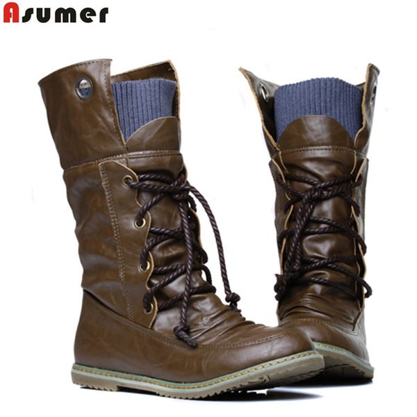 asumer plus size fashion motorcycle ankle boots for women winter snow boots pu leather flats shoes black brown
asumer plus size fashion motorcycle ankle boots for women winter snow boots pu leather flats shoes black brown