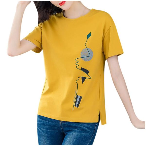 38# woman casual tshirts short sleeve printed o-neck tees ladies plus size t-shirt vintage oversized t shirt for women, White
38# woman casual tshirts short sleeve printed o-neck tees ladies plus size t-shirt vintage oversized t shirt for women, White