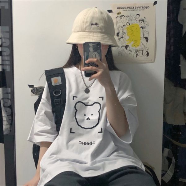 cotton short-sleeved t-shirt children's clothing t-shirt female students loose ins harajuku bf all-matchstyle childish bear top, White
cotton short-sleeved t-shirt children's clothing t-shirt female students loose ins harajuku bf all-matchstyle childish bear top, White