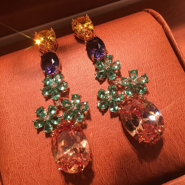 fashion- cz flower earrings for women brand designer long crystal pendant earring new fashion wedding jewelery gold plated, Silver
fashion- cz flower earrings for women brand designer long crystal pendant earring new fashion wedding jewelery gold plated, Silver