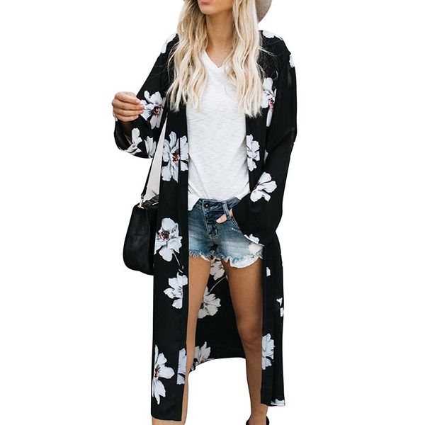 women long sleeve floral print chiffon fashion swimsuit cover mid-calf loose cover-ups up kimono cardigan, Blue;gray
women long sleeve floral print chiffon fashion swimsuit cover mid-calf loose cover-ups up kimono cardigan, Blue;gray