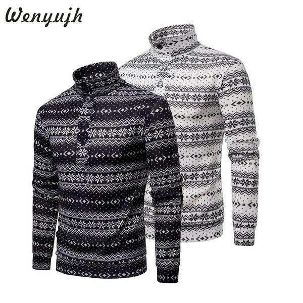 wenyujh men's print knitted sweater christmas turtleneck pullover long-sleeve patchwork autumn winter sweater, White;black
wenyujh men's print knitted sweater christmas turtleneck pullover long-sleeve patchwork autumn winter sweater, White;black