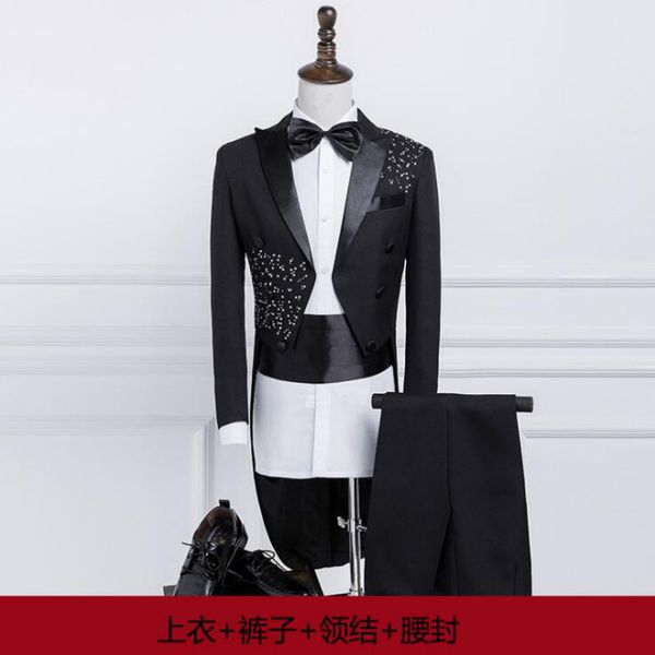 european and american style 2019 new suit costumes ceremonies command dress tuxedo men's self-cultivation sequins hosted suit, White;black
european and american style 2019 new suit costumes ceremonies command dress tuxedo men's self-cultivation sequins hosted suit, White;black