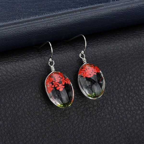 2020 new fashion women's earrings creative dry dried real flower woman drop earring glass ball pressed flower jewelry girl gifts, Silver 
2020 new fashion women's earrings creative dry dried real flower woman drop earring glass ball pressed flower jewelry girl gifts, Silver