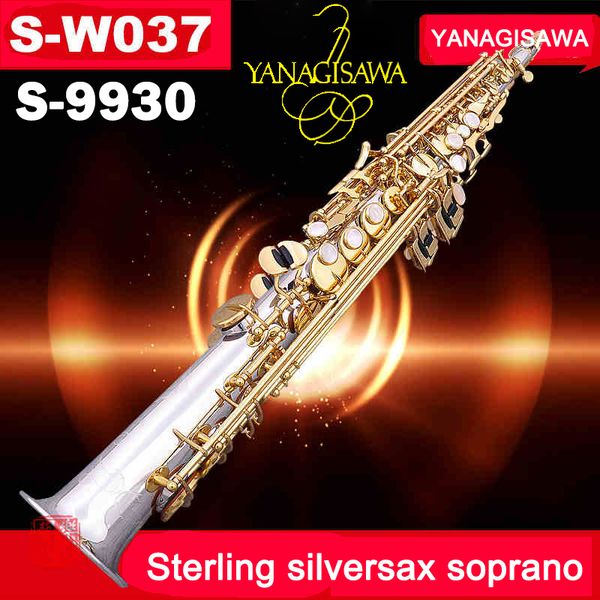 Profe ional oprano axophone yanagi awa 9930 wo3 b b ilver plated gold key traight ax mu ical in trument mouthpiece hipping 
Profe ional oprano axophone yanagi awa 9930 wo3 b b ilver plated gold key traight ax mu ical in trument mouthpiece hipping