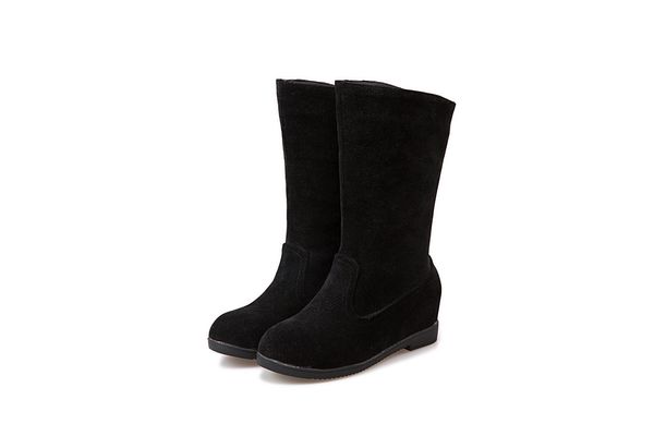 autumn and winter european station korean version of the new increase in pure color warm in the barrel snow boots huihao 515, Black 
autumn and winter european station korean version of the new increase in pure color warm in the barrel snow boots huihao 515, Black