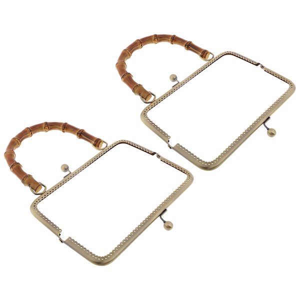 2pcs bamboo handle metal frame kiss clasp lock for diy handbag purse bronze, Black
2pcs bamboo handle metal frame kiss clasp lock for diy handbag purse bronze, Black