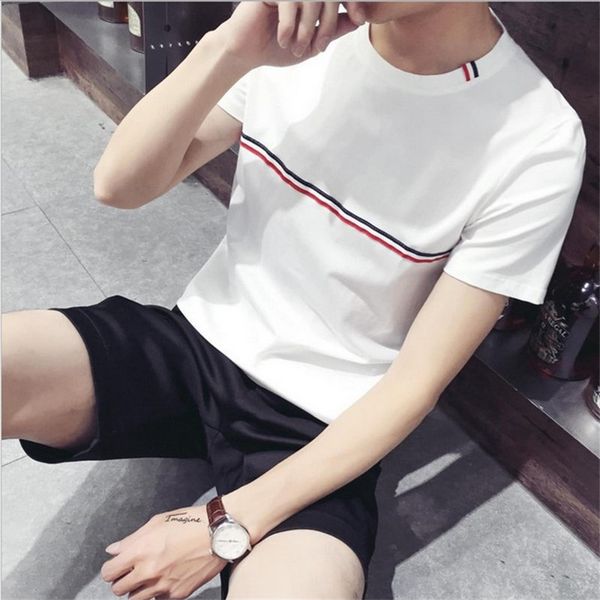 deft new style men's short-sleeved t-shirt korean-style summer casual round neckline t-shirt slim fit clothes men's wear, White;black
deft new style men's short-sleeved t-shirt korean-style summer casual round neckline t-shirt slim fit clothes men's wear, White;black