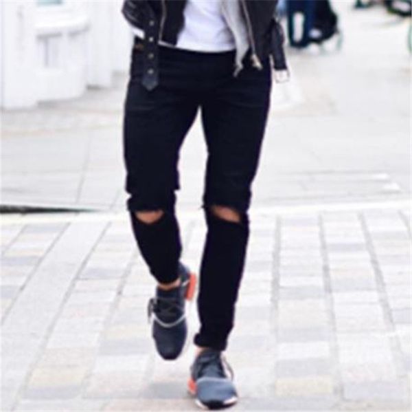 european american mens jeans fashion designer button zipper fly mid waist black ripped jeans fashion street mens jeans, Blue
european american mens jeans fashion designer button zipper fly mid waist black ripped jeans fashion street mens jeans, Blue