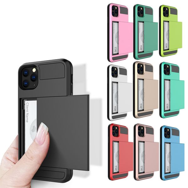 slide wallet credit card slot pc phone case for iphone 11pro max xr xs max 8 7 6plus tpu armor shockproof back cover
slide wallet credit card slot pc phone case for iphone 11pro max xr xs max 8 7 6plus tpu armor shockproof back cover