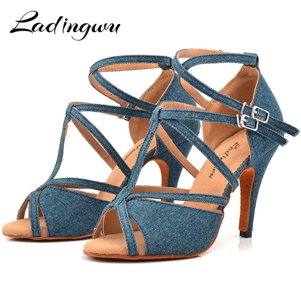 ladingwu denim fabric dance shoes salsa woman's heel 6-10cm profession latin shoes dance sandals zapatos de baile latino mujer
ladingwu denim fabric dance shoes salsa woman's heel 6-10cm profession latin shoes dance sandals zapatos de baile latino mujer