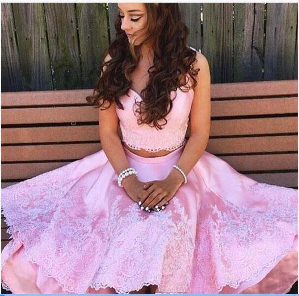pink two pieces dresses evening wear sweetheart lace appliques high low prom dress satin back zipper young girls homecoming dress gowns, Red
pink two pieces dresses evening wear sweetheart lace appliques high low prom dress satin back zipper young girls homecoming dress gowns, Red