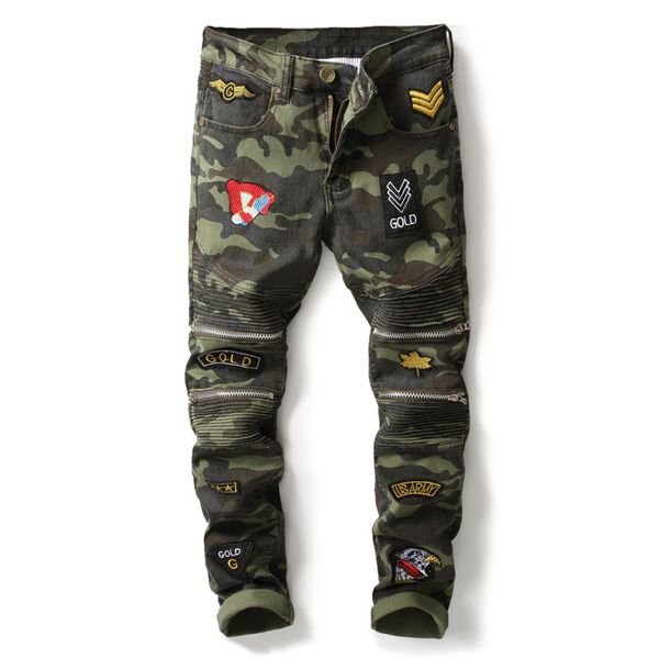 new arrival camouflage army green motorcycle multi zippers denim biker jeans men skinny 2018 slim jeans hiphop washed trousers, Blue
new arrival camouflage army green motorcycle multi zippers denim biker jeans men skinny 2018 slim jeans hiphop washed trousers, Blue