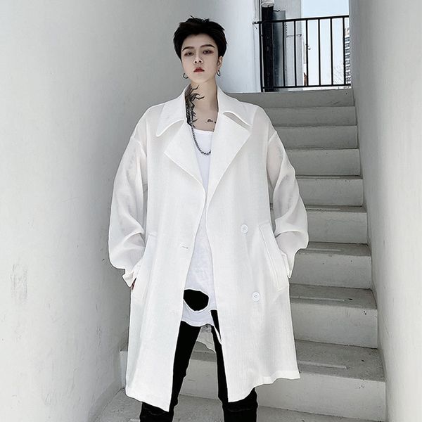 men cotton linen folds thin sunscreen trench coat outerwear male female streetwear long windbreaker jacket overcoat, Tan;black
men cotton linen folds thin sunscreen trench coat outerwear male female streetwear long windbreaker jacket overcoat, Tan;black