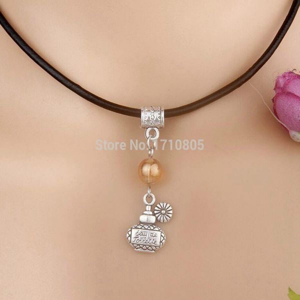 10pcs alloy ancient silver perfume bottle multicolor glass bead charm pendant leather rope necklace couple jewelry valentine's day pres
10pcs alloy ancient silver perfume bottle multicolor glass bead charm pendant leather rope necklace couple jewelry valentine's day pres