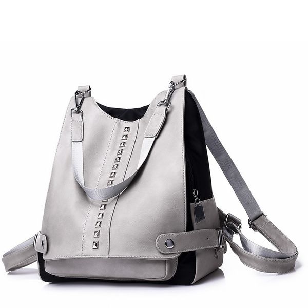 2019 new pu student backpack rivet multi function single shoulder backpack solid color fashion simple travel bag women zipper
2019 new pu student backpack rivet multi function single shoulder backpack solid color fashion simple travel bag women zipper