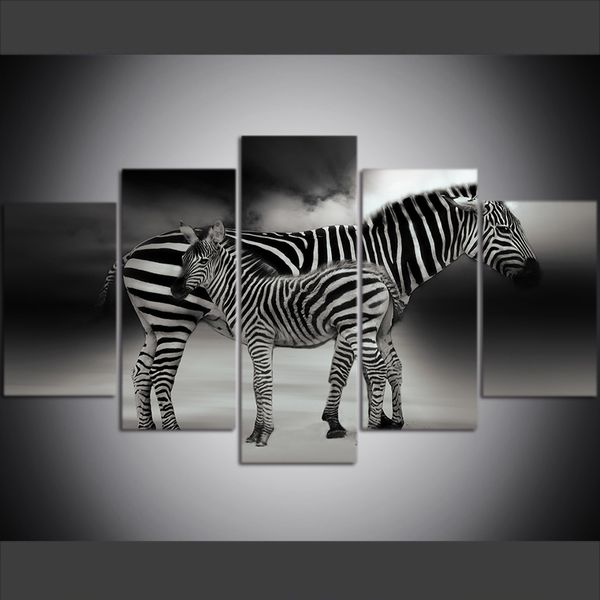 5 piece large size canvas wall art pictures creative animals africa zebra art print oil painting for living room
5 piece large size canvas wall art pictures creative animals africa zebra art print oil painting for living room
