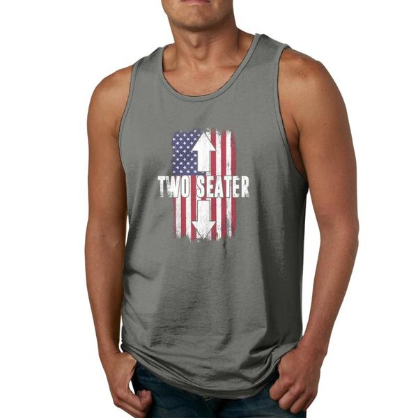 two seater american flag 4th of july two y men' tank shirt, White;black