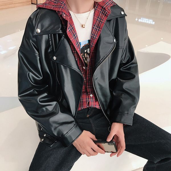 2019 autumn hip hop zipper decorate leather clothing male leather jacket men youth tide locomotive handsome loose pu coat s-2xl, Black
2019 autumn hip hop zipper decorate leather clothing male leather jacket men youth tide locomotive handsome loose pu coat s-2xl, Black