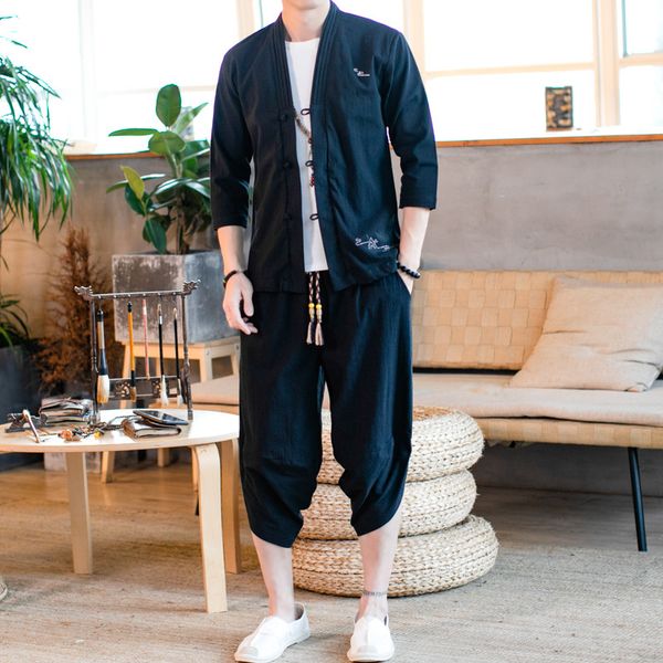 summer men sportswear tracksuit linen traditional casual yoga wear loose harem pants yoga shirt jogger workout outfit set 5xl, White;red
summer men sportswear tracksuit linen traditional casual yoga wear loose harem pants yoga shirt jogger workout outfit set 5xl, White;red