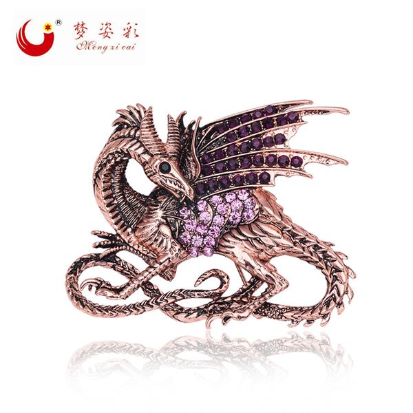 retro purple dragon brooch pin antique rose gold metal rhinestone broach mujer vintage large broches x1596, Gray
retro purple dragon brooch pin antique rose gold metal rhinestone broach mujer vintage large broches x1596, Gray