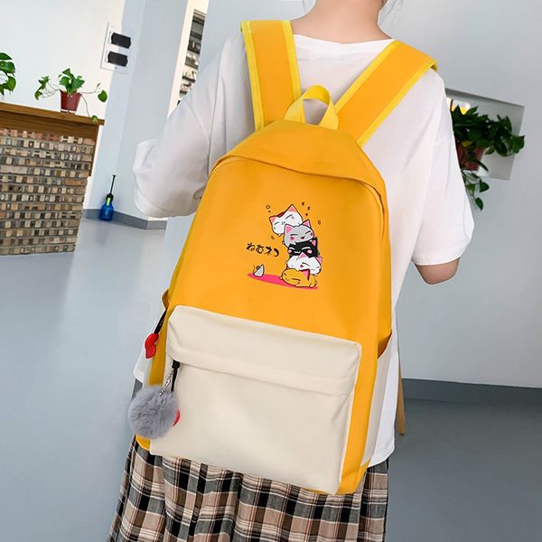 large capacity four-piece female backpack computer bag popular four cats print women's backpack female mini
large capacity four-piece female backpack computer bag popular four cats print women's backpack female mini