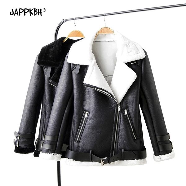 faux fur pu leather women's jacket 2020 autumn winter thick warm coat female casual faux fur collar outerwear clothing, Black
faux fur pu leather women's jacket 2020 autumn winter thick warm coat female casual faux fur collar outerwear clothing, Black