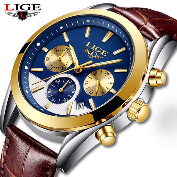 relogio masculino lige mens watches gold blue sport watch men classic fashion dial waterproof date quartz clock, Slivery;brown
relogio masculino lige mens watches gold blue sport watch men classic fashion dial waterproof date quartz clock, Slivery;brown