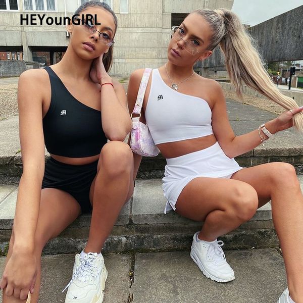 heyoungirl one shoulder crop women black white letter printed sleeveless tank tees ladies fashion fitness summer vest
heyoungirl one shoulder crop women black white letter printed sleeveless tank tees ladies fashion fitness summer vest