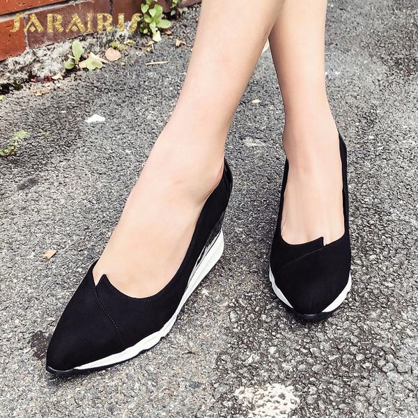sarairis new arrivals 2020 flock wholesale wedges high heels shoes woman pumps pointed toe slip-on concise pumps women shoes, Black
sarairis new arrivals 2020 flock wholesale wedges high heels shoes woman pumps pointed toe slip-on concise pumps women shoes, Black