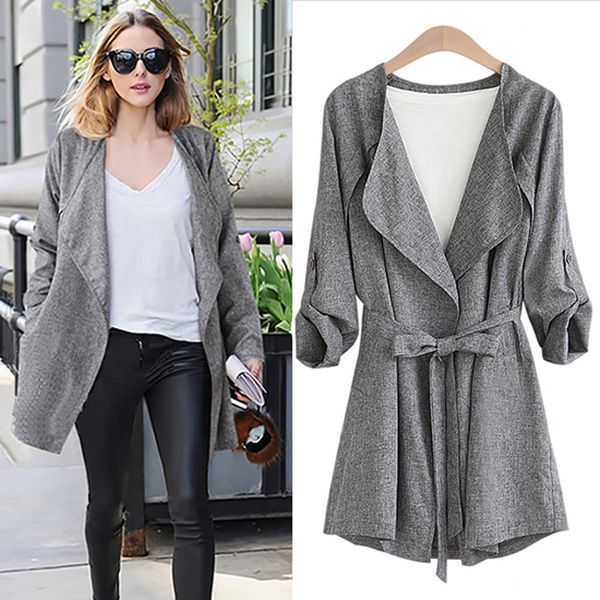 2018 autumn winter fashion loose linen trench coat for women windbreaker turn-down collar belt slim long trench, Tan;black
2018 autumn winter fashion loose linen trench coat for women windbreaker turn-down collar belt slim long trench, Tan;black