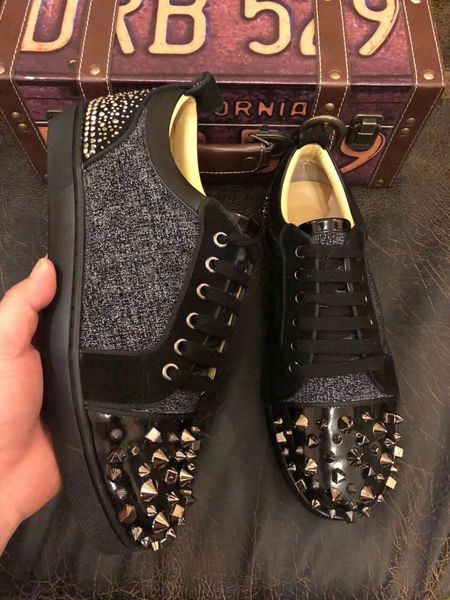 new designer orlato sneakers red bottom shoe low cut suede spike luxury shoes for men and women shoes party wedding crystal leather sneakers, Black
new designer orlato sneakers red bottom shoe low cut suede spike luxury shoes for men and women shoes party wedding crystal leather sneakers, Black