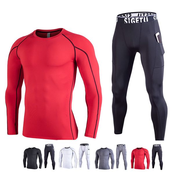 men's compression sportswear suits sportswear man gym tights sports training clothes suits workout jogging sports clothing, Black;blue
men's compression sportswear suits sportswear man gym tights sports training clothes suits workout jogging sports clothing, Black;blue