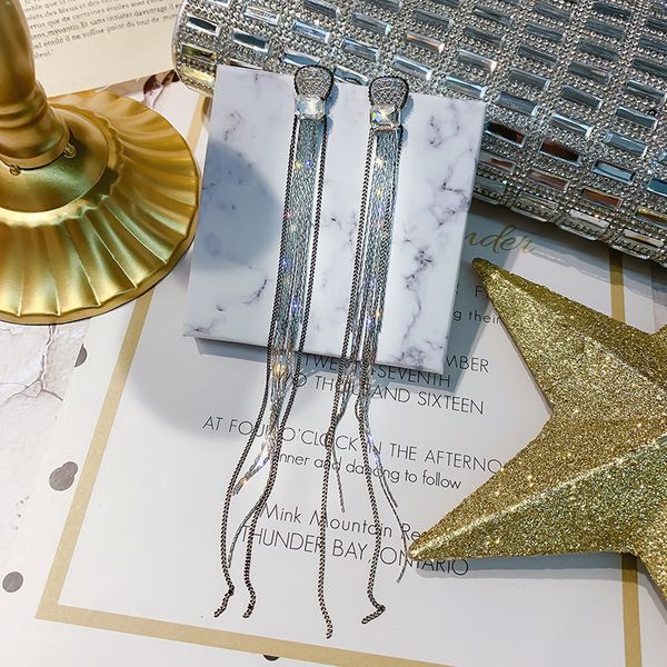 overlength tassel trendy fairy dangle earring women jewelry accessories wedding rhinestone crystal eardrop earrings brincos, Silver
overlength tassel trendy fairy dangle earring women jewelry accessories wedding rhinestone crystal eardrop earrings brincos, Silver