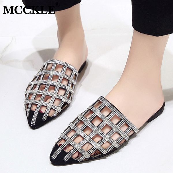 mcckle women summer casual flat mules slippers ladies pointed toe hollow out crystal outside shoes female comfortable footwear, Black
mcckle women summer casual flat mules slippers ladies pointed toe hollow out crystal outside shoes female comfortable footwear, Black